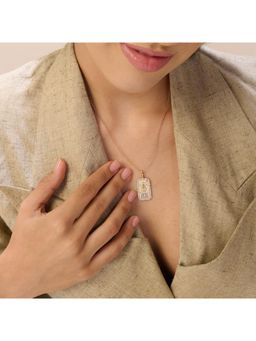 Dusala India - White Libra Zodiac Pendant 18K Gold-Plated Necklace