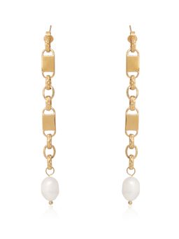 Dusala India - White Tassel Statement Earrings