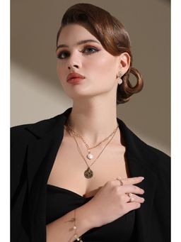 Dusala India - White Golden Charm Necklace