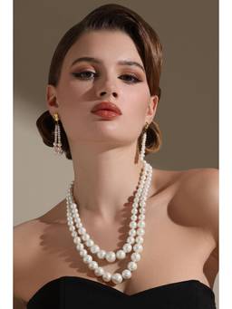 Dusala India - White Double Trouble Necklace