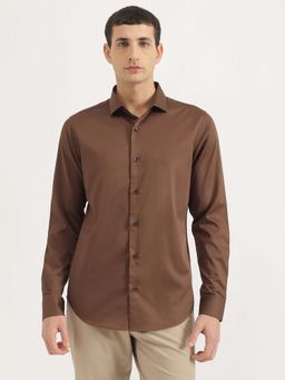 United Colors of Benetton - Slim Fit Cut Away Collar Solid Shirt