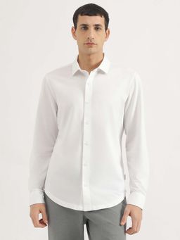 United Colors of Benetton - Slim Fit Spread Collar Solid Shirt