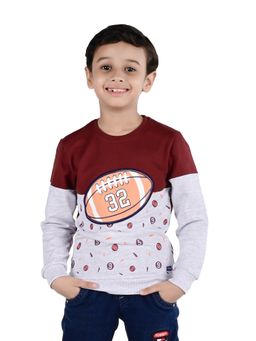 3PIN - Burgundy Printed Sweatshirt