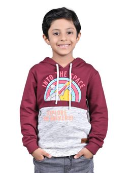 3PIN - Burgundy Printed Hoodie