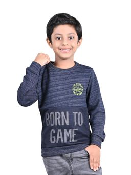 3PIN - Navy Blue Printed Sweatshirt