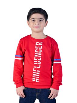 3PIN - Red Printed Sweatshirt