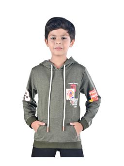 3PIN - Olive Green Printed Hoodie