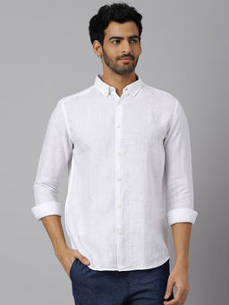 KINGDOM OF WHITE - SERENE - Full Sleeves Linen with Button Down Collar