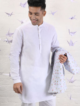 KINGDOM OF WHITE - Nagai Full Sleeves long kurta with curved hem