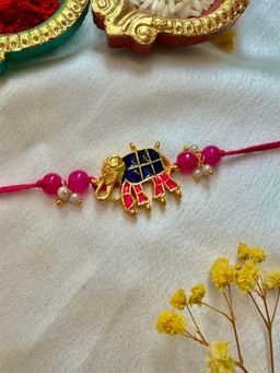 ISHKAARA - Red Elephant Charm Rakhi -Multi-Color