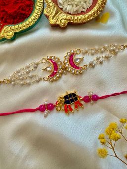 ISHKAARA - Kundan Gajraaj Bhaiya Bhabhi Rakhi -Multi-Color