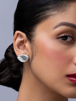 Ethnic Andaz - Silver Drip Earrings -Silver