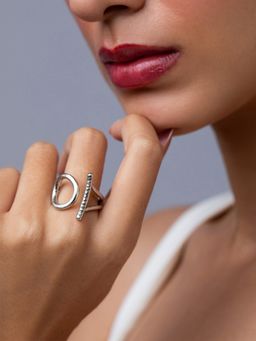 Ethnic Andaz - Silver Royal Pitarah Ring -Silver