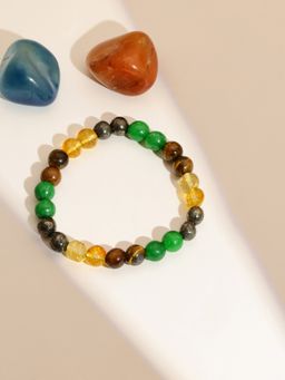 Ruby Raang Studio - Avanturine Multicoloured Crystal Beads Bracelet -Multi-Color