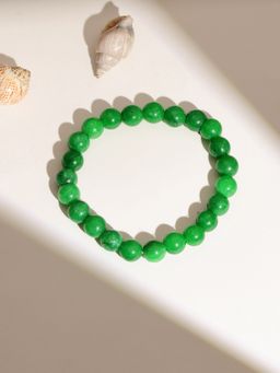 Ruby Raang Studio - Green Jade Elastic Bracelet -Green