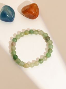Ruby Raang Studio - Green Avanturine Beads Elastic Bracelet -Green