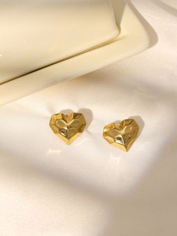 Ruby Raang Studio - Golden Heart Studs -Gold