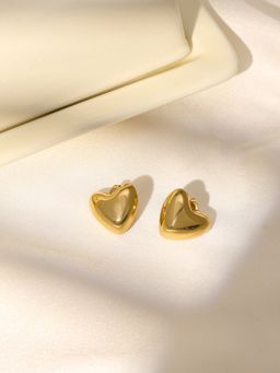 Ruby Raang Studio - Golden Heart Studs -Gold