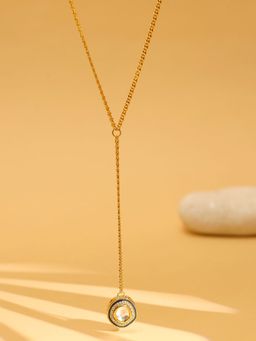 Ruby Raang Studio - Gold Plated Kundan Necklace -Multi-Color