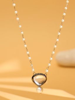 Ruby Raang Studio - Beaded Kundan Necklace -White