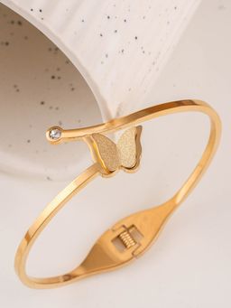 Palmonas - Butterfly Radiance Gold Waterproof & Anti-Tarnish Bracelet For Women -White (2.6)