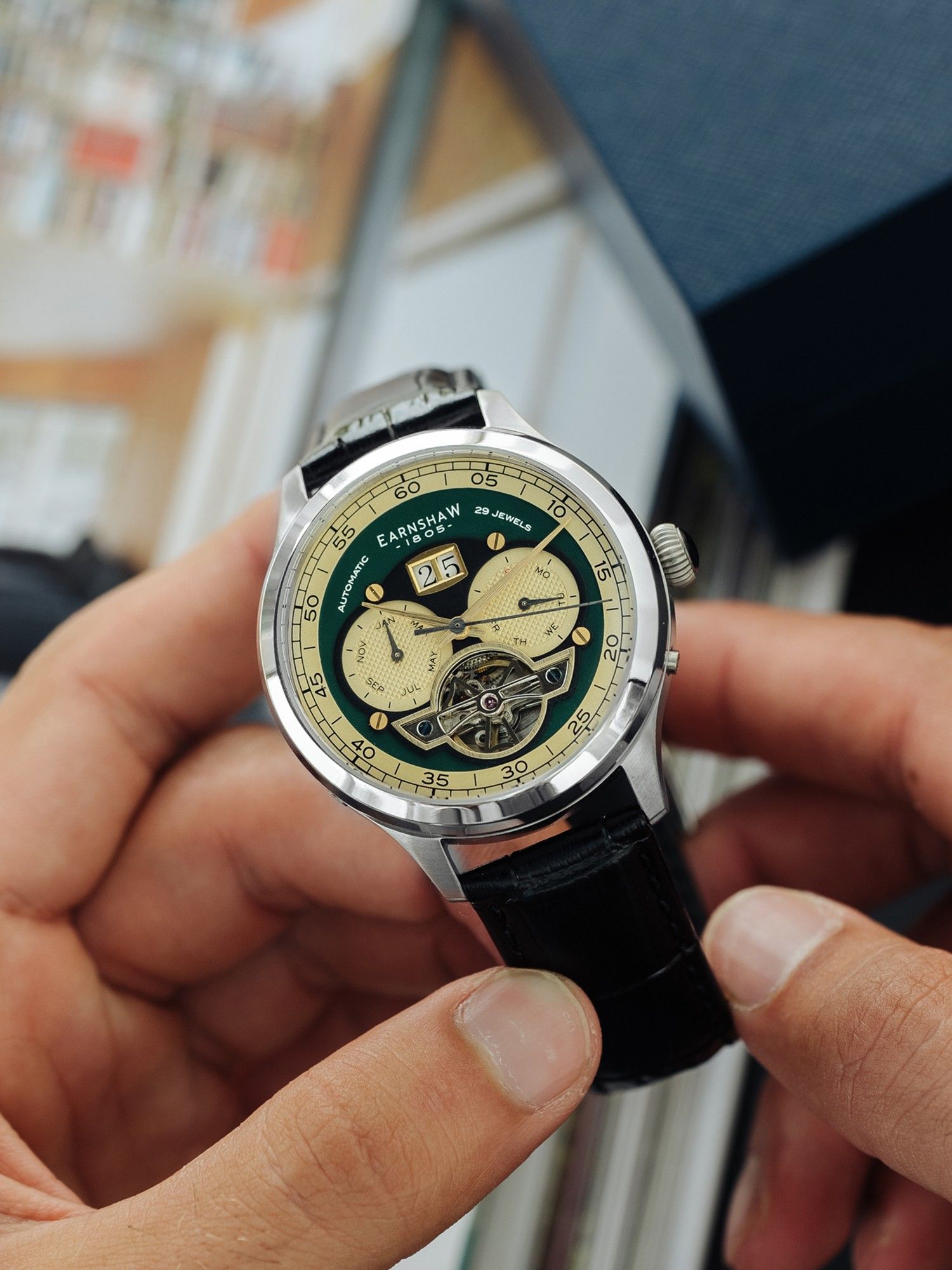 Buy Earnshaw Baron Grand Calendar Open Heart Automatic 29 Jewels