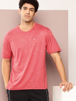 DILLINGER - Men Short Sleeve Round Neck Oversized Polyester Red T-Shirt