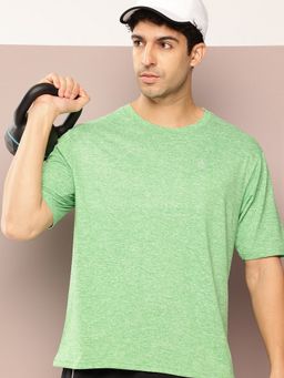 DILLINGER - Men Short Sleeve Round Neck Oversized Polyester Green T-Shirt