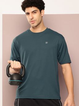 DILLINGER - Men Short Sleeve Round Neck Blue Oversized Polyester T-Shirt