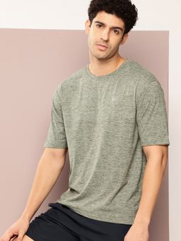 DILLINGER - Men Short Sleeve Round Neck Olive Oversized Polyester T-Shirt