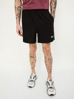 max - Black Men Solid Athleisure Shorts
