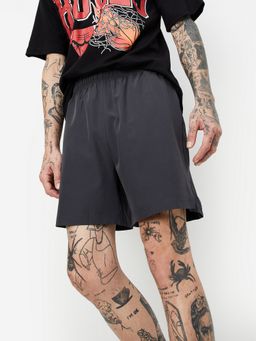max - Grey Men Solid Athleisure Shorts