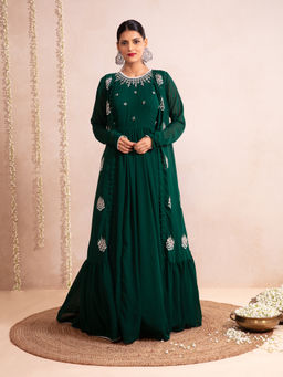 Gajra Gang - Pataka Emerald Kurta With Jacket GGSKD17 (Set of 2)