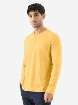 The Souled Store - Solids Sunshine Yellow Henley T-Shirt