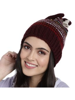 Magic Needles - Wine Drawstring Beanie Cap