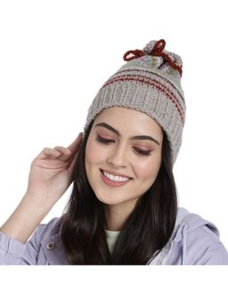 Magic Needles - Beige Drawstring Beanie Cap