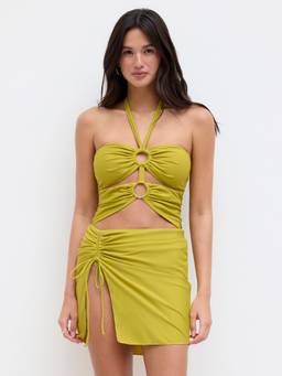 Cider - Shaping Women's Sweetheart Cut-Out One-Piece Swimsuit Olive