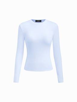 Cider - Thermal Cotton Blend Women's Regular Fit Thermal Top Light Blue