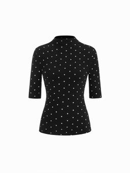 Cider - Cotton Blend Women's Regular Fit Thermal Top Black