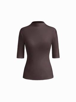 Cider - Thermal Cotton Blend Women's Regular Fit Thermal Top Brown