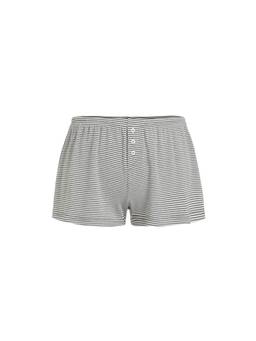Cider - Striped Women's Low-Waist Button Shorts Grey