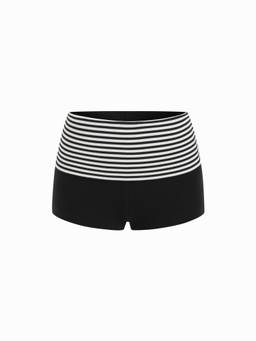 Cider - Cotton Blend Women Low Rise Colorblock Boyshorts Black