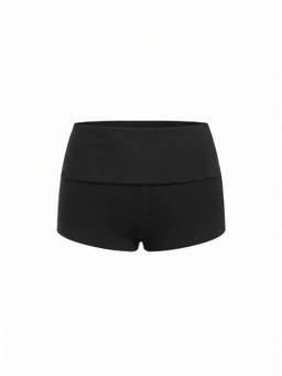 Cider - Cotton Blend Women Low Rise Micro Shorts Black