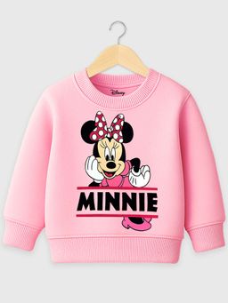 Kuchipoo - Disney Pink Minnie Mouse Girls Regular Fit Sweatshirt (Pack Of 1) (11-12 Years)