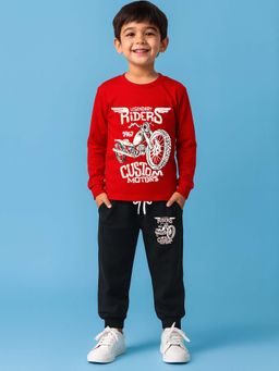 Kuchipoo - Boys Regular Fit Cotton T-Shirt with Joggers (Set of 2)