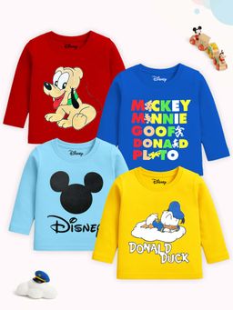 Kuchipoo - Disney Boys Regular Fit Full Sleeves Cotton T-Shirts (Pack of 4)