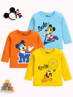 Kuchipoo - Disney Boys Regular Fit Full Sleeves Cotton T-Shirts (Pack of 3)