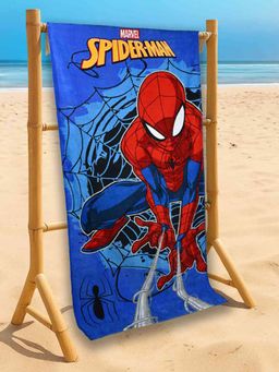 Yellow Bee - Blue Cotton Printed Bath Towel