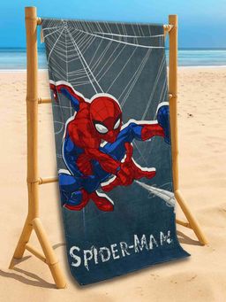 Yellow Bee - Blue Cotton Printed Bath Towel