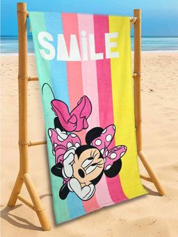 Yellow Bee - Multi-Color Cotton Printed Bath Towel